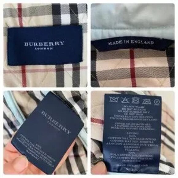 Burberry Made in England Mint Green Quilted Nova Check Lining Utility Jacket S - Picture 10 of 11